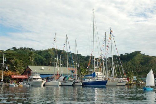Rally yachts at the copra shed, Savu Savu © Peter Seymour
